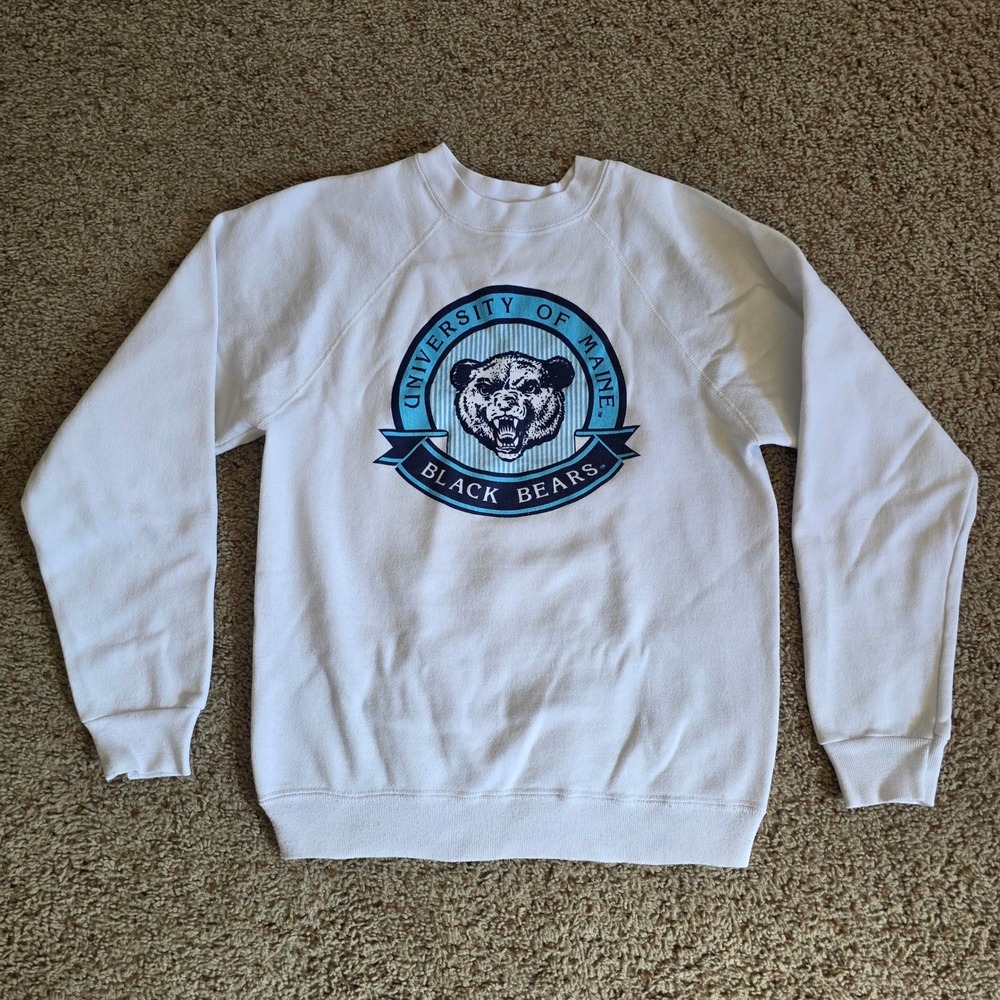 Vintage University of Maine Black Bears‎ Sweatshirt Kids Large 14-16 Jostens USA